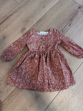Baileys Blossom 12-18 mo Dress Rust Spot Print Long-Sleeve Dress